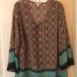 Pink and Green design Blouse